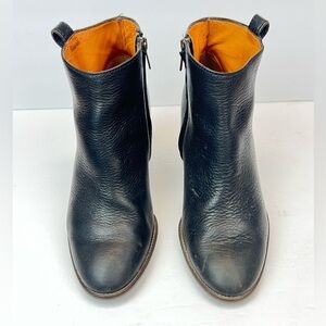 Madewell Billie Boot US Size 8 Black Leather Ankle Booties Heeled Cute